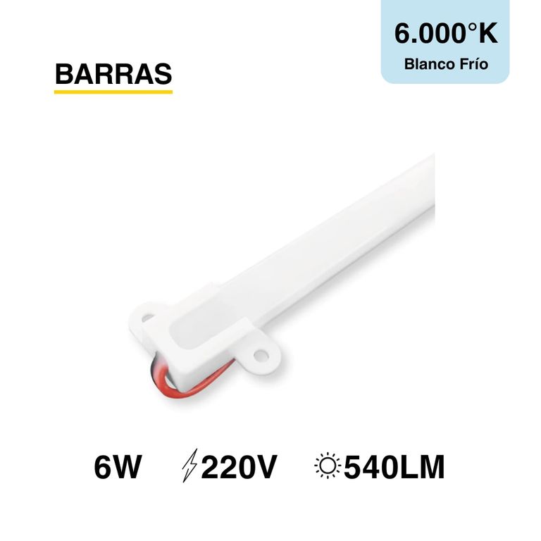Barra Rígida LED SMD2835 220V 6W Blanco Frío 540lm 72 LEDs 40cm