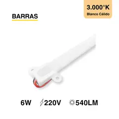 DEMASLED - Barra Rígida LED SMD2835 220V 6W Blanco Cálido 540lm 72 LEDs 40cm