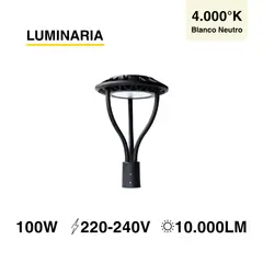 DEMASLED - Luminaria Pagoda LED 100W Color Negro Blanco Neutro 4000K IP65