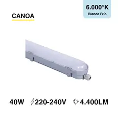 DEMASLED - Equipo Estanco LED40W AC220-240V Blanco frio 6000°K