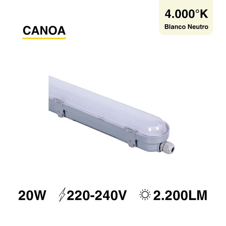 Equipo Estanco 20w AC220-240V 4000K Milky cover