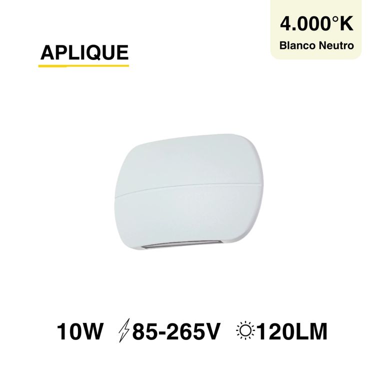 Aplique Exterior LED Bidireccional 10W Blanco Neutro 85-265V