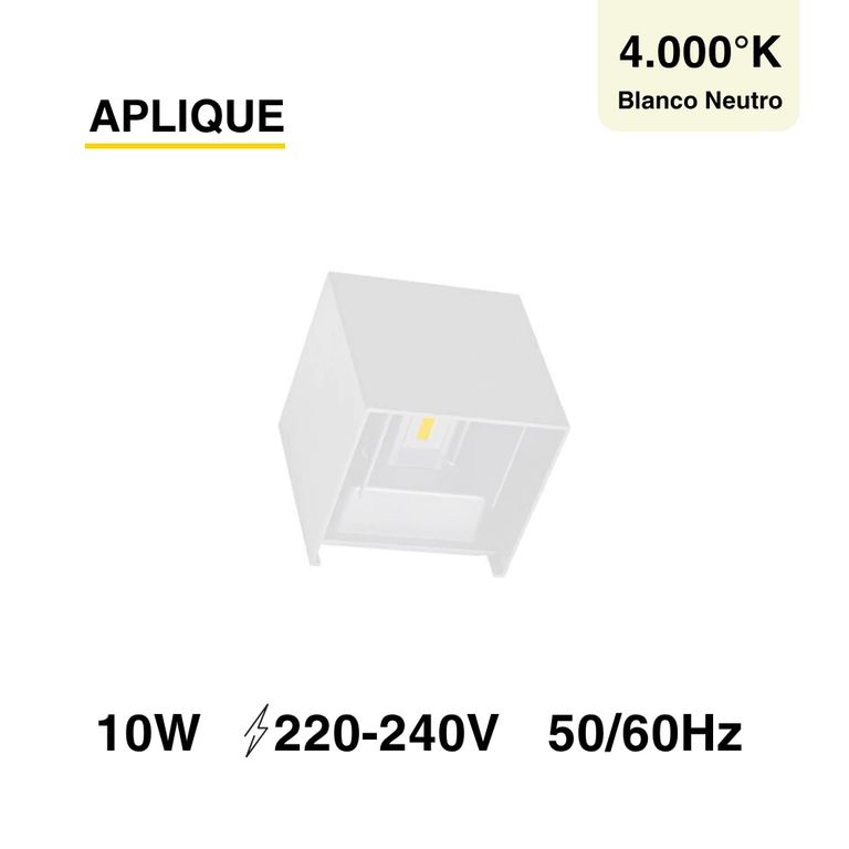 Aplique LED 10W Bidireccional Exterior Blanco Neutro Aluminio