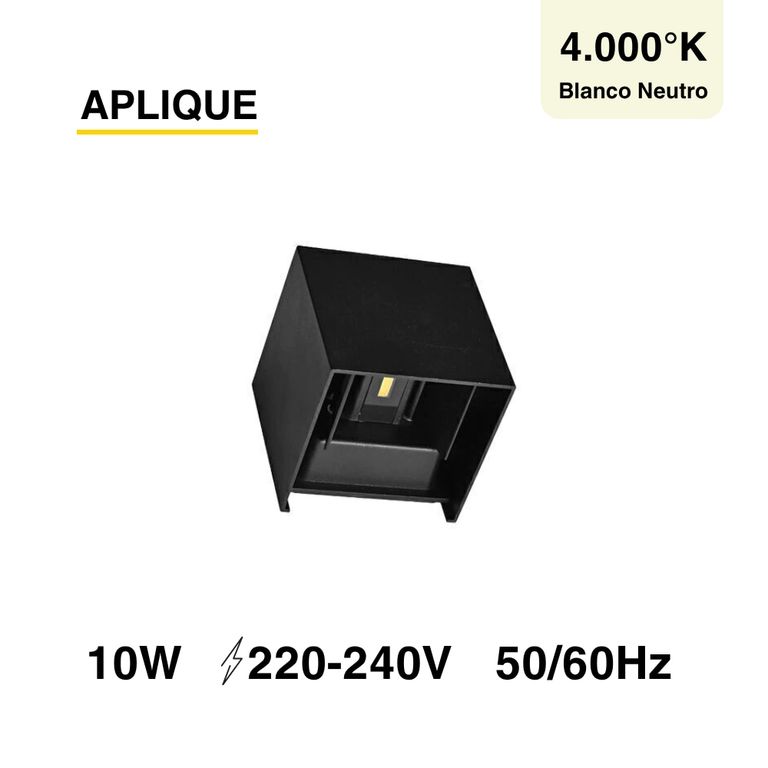 Aplique LED 10W Bidireccional Exterior Blanco Neutro de Aluminio