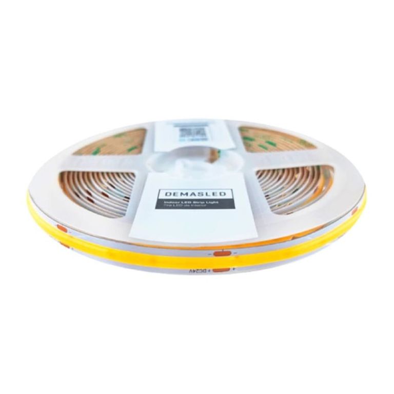 Cinta LED COB 24V 11Wm Blanco Cálido 1000lmm 480LEDsm 8mm 5m SEC