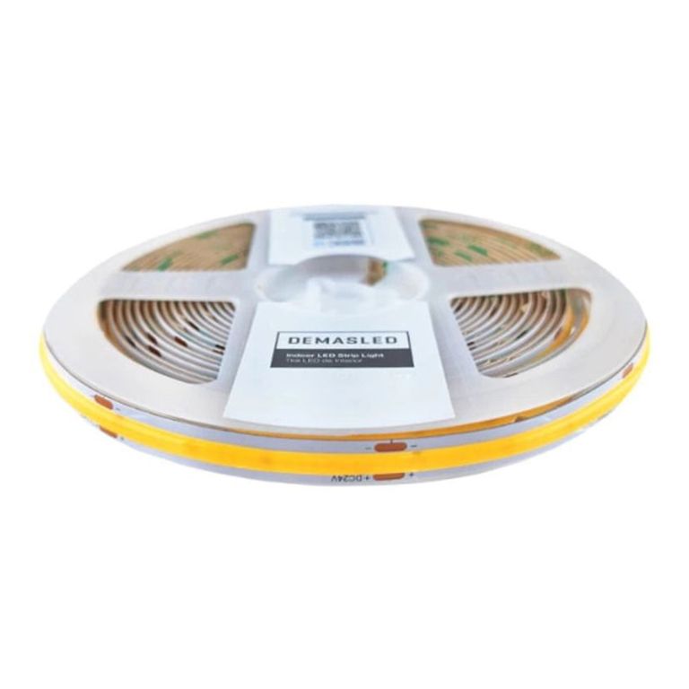 Cinta LED COB 24V 11Wm Blanco Neutro 1100lmm 480LEDsm 8mm IP65 5m