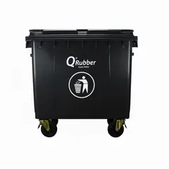 QRUBBER - Basurero Contenedor Basura 660 lts negro