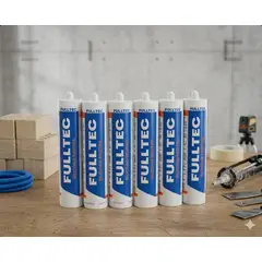 FULLTEC - Silicona Neutra Negra 290 Ml. 6 Unidades