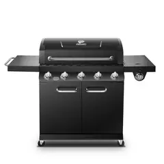 DYNAGLO - Parrilla a Gas 5 Quemadores + quemador lateral Black Premier