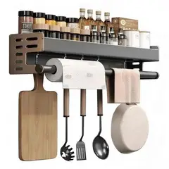 TNAKIEX - Estante De Cocina Especiero Toallero Servilletero Multiusos Beige.