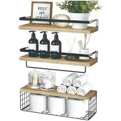 MUNDO MAGIA - Kit Repisas Flotantes De Pared Estante Organizador Baño