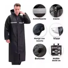 GENERICO - Poncho Impermeable Reflectante Con Capa Lluvia