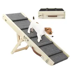 MUNDO MAGIA - Rampa Para Perros Plegable Portátil Con 5 Escalones Gris