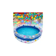 GENERICO - Piscina Inflable 3 Anillos Circular Para Niños Piscinas 80cm Azul / Oceano