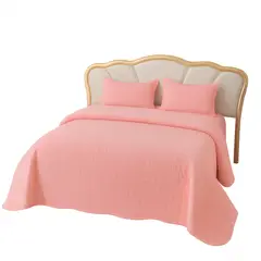 GENERICO - Cubre cama cobertor de verano de plaza y media liso Rosa