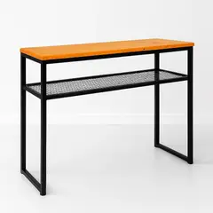 KLIK - Arrimo Estilo Industrial con Repisa Metálica y Cubierta de Madera