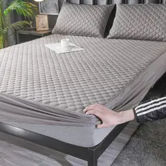 GENERICO - Cubre colchón GRIS PLATA 1.5 PLAZA protector impermeable 1 funda de almohada