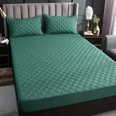 GENERICO - Cubre colchón TURQUESA 1.5 PLAZA protector impermeable 1 funda de almohada TF