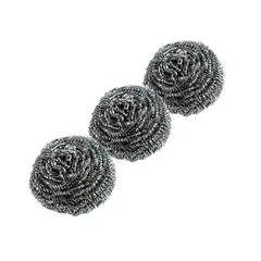 ALL CLEAN - PACK X 4 FREGADORA DE ACERO INOXIDABLE 3 UNIDADES