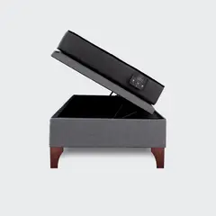 IVI HOME - Cama baúl 1,5 plazas europea Athenas apertura horizontal gris