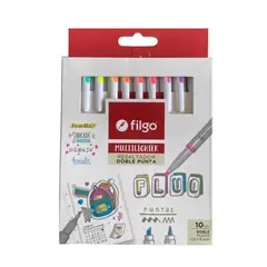 FILGO - Destacadores Multilighter Doble punta Fluor - 10 unidades