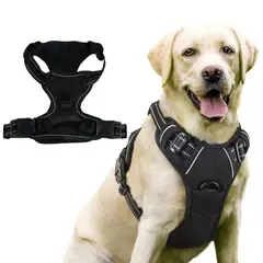 OLEVO - Arnés de Pecho Tipo H para Perro Negro Talla XL