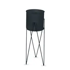 INSPIRACCI - Porta Macetero Pedestal Decorativo Negro 63 cm