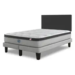 SIMMONS - Cama Europea Dreamer Plus 2 Plazas respaldo Praga Marengo