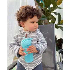 TWISTSHAKE - Vaso con bombilla Straw Cup 360ml Azul Pastel