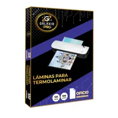 GENERICO - 100 Laminas Para Plastificar Termolaminar 125 Micrones Oficio Galaxia Pro