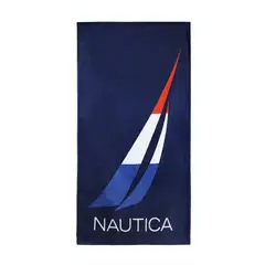 NAUTICA - Toalla de playa 100% Algodón 160x80 diseño vela azul
