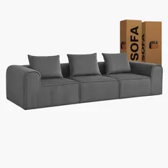 SOFA IN A BOX - Sofa Loop 3 cuerpos - Espuma Comprimida - 270X75X97 Azul grafito A123