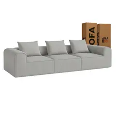 SOFA IN A BOX - Sofa Loop 3 cuerpos - Espuma Comprimida - 270X75X97 Gris Claro G123