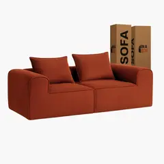 SOFA IN A BOX - Sofa Loop 2 Cuerpos - Espuma comprimida - 194X57X97 terracota T13