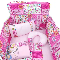 GENERICO - Set para Cuna Estándar Rosado Floreado