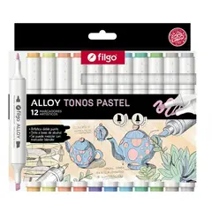 FILGO - Marcadores Alloy tonos pasteles - 12 colores