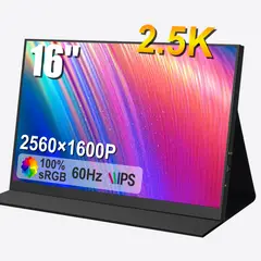 NSEOVS - Monitor Portátil 16" 2.5K QHD Alta Resolución 60Hz
