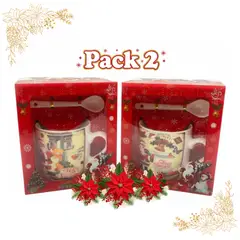 EKOL TACTICA MILITAR - Pack 2 Tazas Viejito Pascuero 200 mL Navidad 2025