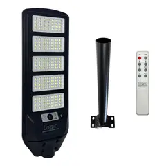 LOGIC - Foco Luminaria Solar 250w Con Sensor + Soporte - Negro