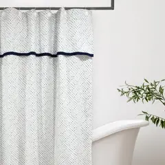NINA HERRERA - Cortina de Baño Estampada Cross Azul 190x190cm