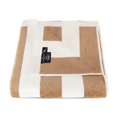 NAUTICA - Toalla de playa 100% Algodón 163x81 diseño rayas beige