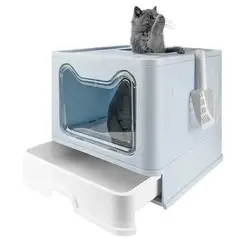 GENERICO - Arenero Cerrado Gatos Cupula Baño Sanitario Xl Base Movil