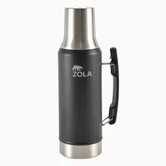 ZOLA OUTDOORS - Termo Mate Edition 1.2 Litros Pico Cebador Zola Acero Inox NEGRO