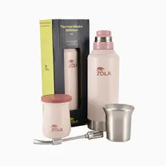 ZOLA OUTDOORS - Set de Mate Vaso + Bombilla + Termo 1000Ml Rosa