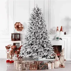 GENERICO - Arbol de Navidad 210 CM Nevado Hojita