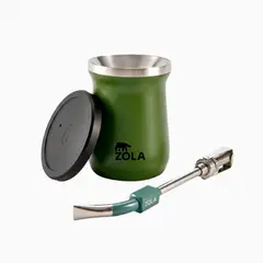 ZOLA OUTDOORS - Set de Mate Vaso + Bombilla Verde