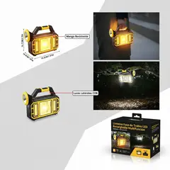 MOVI - Linterna Foco de Trabajo LED Recargable Multifunción Reflector COB con USB