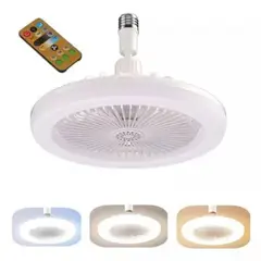 MOVI - Ventilador de Techo E27 con Lámpara LED 30W y Control Remoto 3 Tonos de Luz