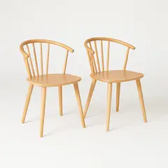KLIK - Pack de 2 Sillas Lykke de Madera - Natural