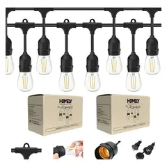 HOMELY - Guirnalda Terraza Ext Luces Vintage 10 Metros Luces Amarillo Pack X2